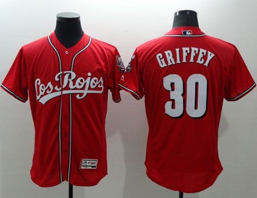 Reds #30 Ken Griffey Red Flexbase Authentic Collection Los Rojos